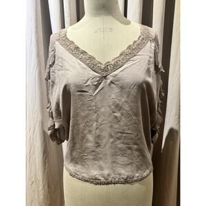 Ann Ferriday Vintage Silk And Lace Top M